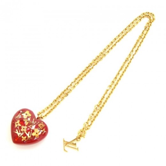 💕💯 Auth LV Red Heart Inclusion Necklace💕 - Picture 8 of 8